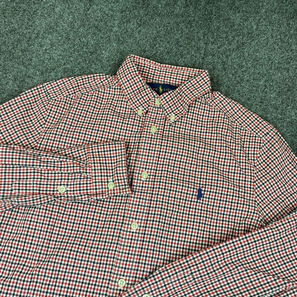 Ralph Lauren Red, White & Navy Gingham Button-Down Shirt
